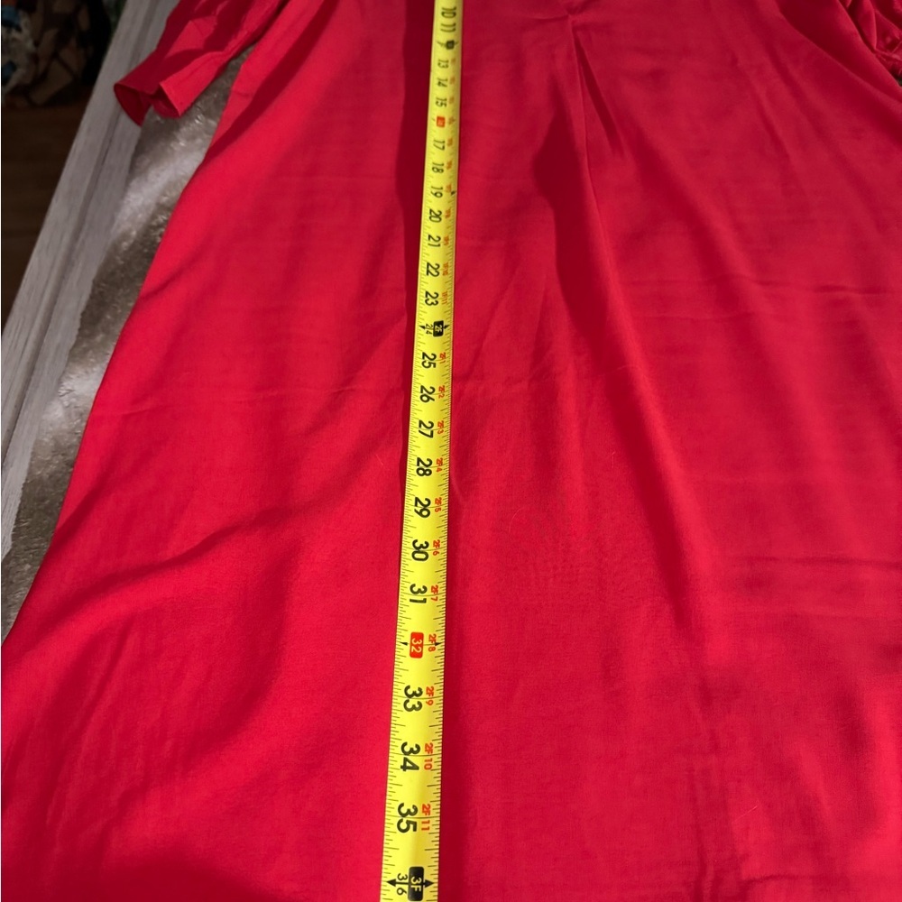 Red Flounce Sleeve Mini Dress Size L - Picture 6 of 9